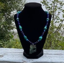 Bead and abalone necklace